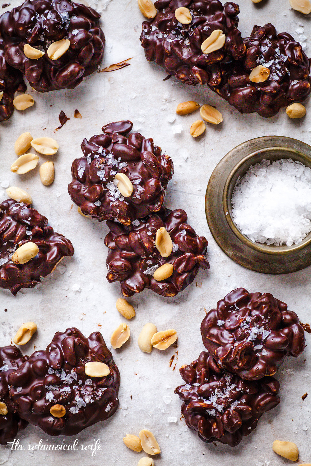 3 Ingredient Salted Choc Peanut Clusters {GF, DF, Vegan}